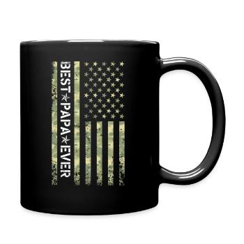 Best PAPA Ever Vintage American Flag Camo Fathers - Full Colour Mug - black - Right