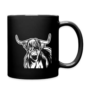 Tolles Highland Cattle Rind - Tasse einfarbig - Schwarz - Rechts