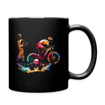 Triathlo Sport Wettkampf - Tasse einfarbig - Schwarz - Rechts