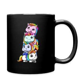 Famille de licorne mignon - Mug uni - noir - Droite