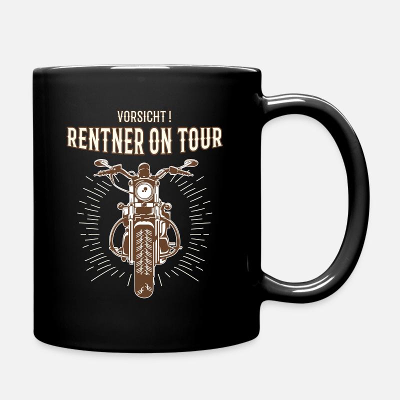 Rentner auf Tour Motorrad Geschenk - Tasse einfarbig - Schwarz
