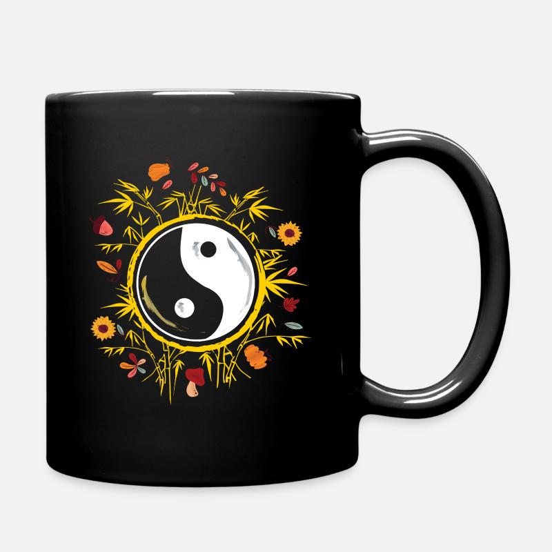 Schönes Qi Gong Shirt mit Yin Yang-Zeichen und Blu - Tasse einfarbig - Schwarz