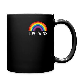 Love Wins - Tasse einfarbig - Schwarz - Rechts