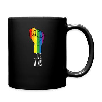 Love Wins - Tasse einfarbig - Schwarz - Rechts