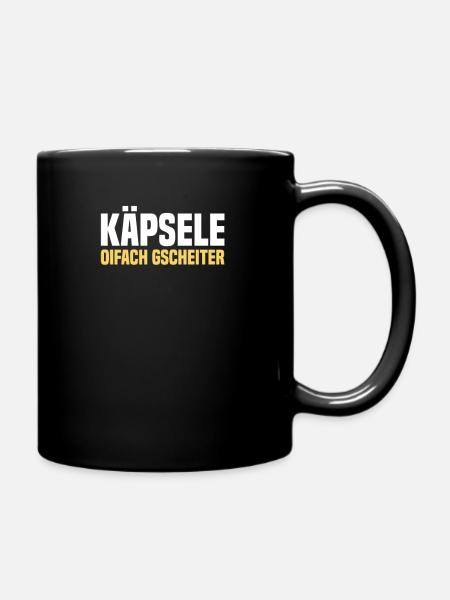 Käpsele Schlaumeier Schwäbisch Schwoba Schwaben - Tasse einfarbig - Schwarz