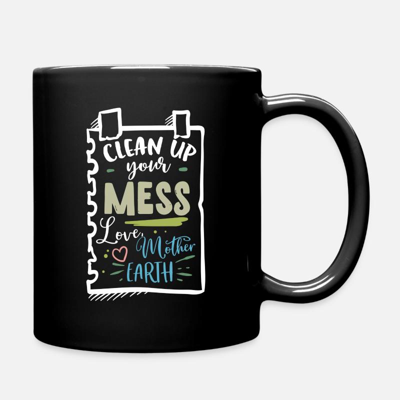 Earth Day note from Mother Earth Climate Change - Full Colour Mug - black