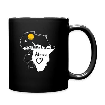 Afrika - Tasse einfarbig - Schwarz - Rechts