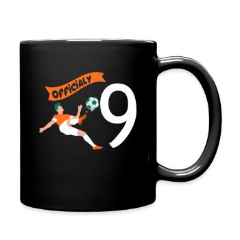 graphique d'anniversaire de football pour les garçons de 9 ans - Mug uni - noir - Droite