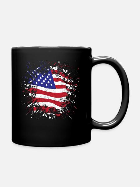 Drapeau américain Drapeau américain - Mug uni - noir