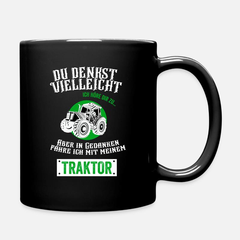 Traktor Fahren Traktor Shirt Kinder Junge Geschenk - Tasse einfarbig - Schwarz