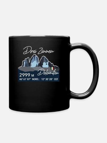 Trois zinnen Dolomites E5 Tyrol du Sud Retro Low Poly - Mug uni - noir