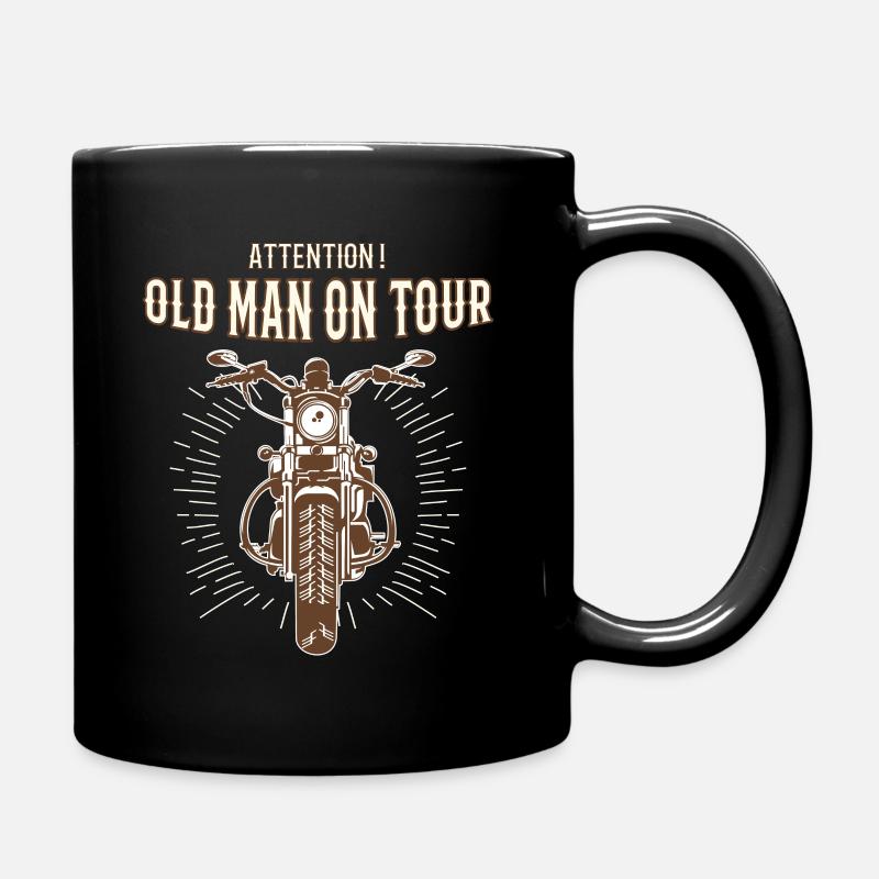 Alter Mann auf Tour Motorrad Geschenk - Tasse einfarbig - Schwarz