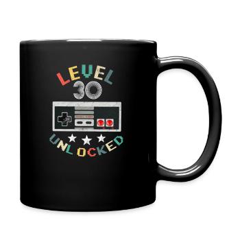 Level 30 freigeschaltet 30. Geburtstagsgeschenk Retro Gamer - Tasse einfarbig - Schwarz - Rechts