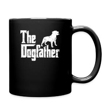 Staffordshire Bullterrier T-Shirt Der Hundevater D. - Tasse einfarbig - Schwarz - Rechts