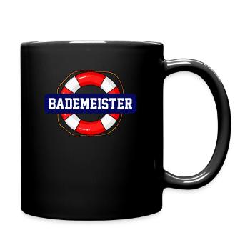 Bademeister - Tasse einfarbig - Schwarz - Rechts