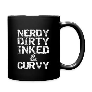 Ringard sale encré et sinueuse - Mug uni - noir - Droite