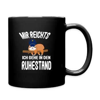 Polizei Ruhestand Geschenk Abschied - Tasse einfarbig - Schwarz - Rechts