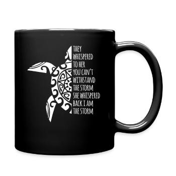 Schildkröte Mandala Maori Geschenk - Tasse einfarbig - Schwarz - Rechts