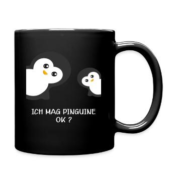 Ich Mag Pinguine Okay? | Pinguin Liebhaber - Tasse einfarbig - Schwarz - Rechts