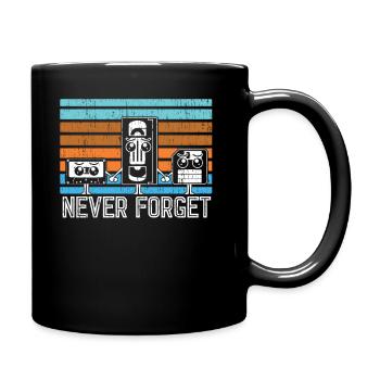 Never Forget - Kassette VHS Diskette - Tasse einfarbig - Schwarz - Rechts