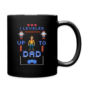 i leveled up to dad | Future father gaming - Full Colour Mug - black - Right