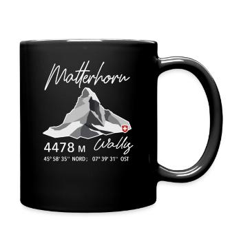 Matterhorn Zermatt Swiss Mountain Retro Low Poly - Full Colour Mug - black - Right