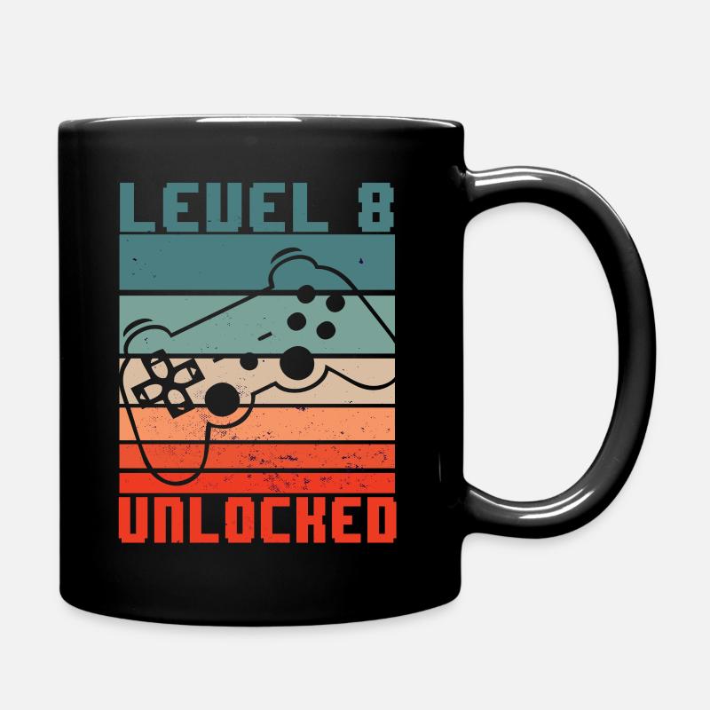 Level 8 Unlocked - 8. Geburtstag Gamer Geschenk - Tasse einfarbig - Schwarz