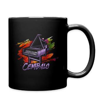 Harpsichord piano - Full Colour Mug - black - Right