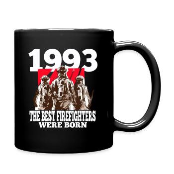 Feuerwehrmann Geschenk 1993 Geburtstag Feuerwehr - Tasse einfarbig - Schwarz - Rechts