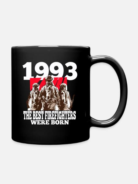 Feuerwehrmann Geschenk 1993 Geburtstag Feuerwehr - Tasse einfarbig - Schwarz