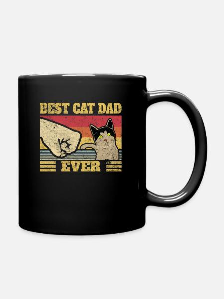 Best Cat Dad Ever Funny Kitten Cat Fist Bump Gift - Tasse einfarbig - Schwarz