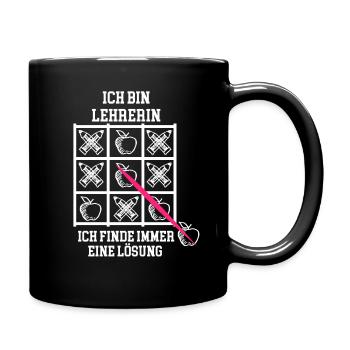 Lehrerin Pädagogin - Tasse einfarbig - Schwarz - Rechts