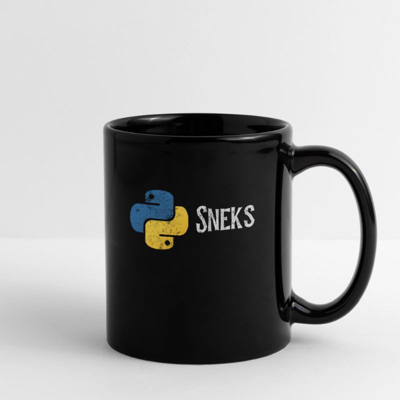 Funny Python Programmer Programming Distressed Full Colour Mug