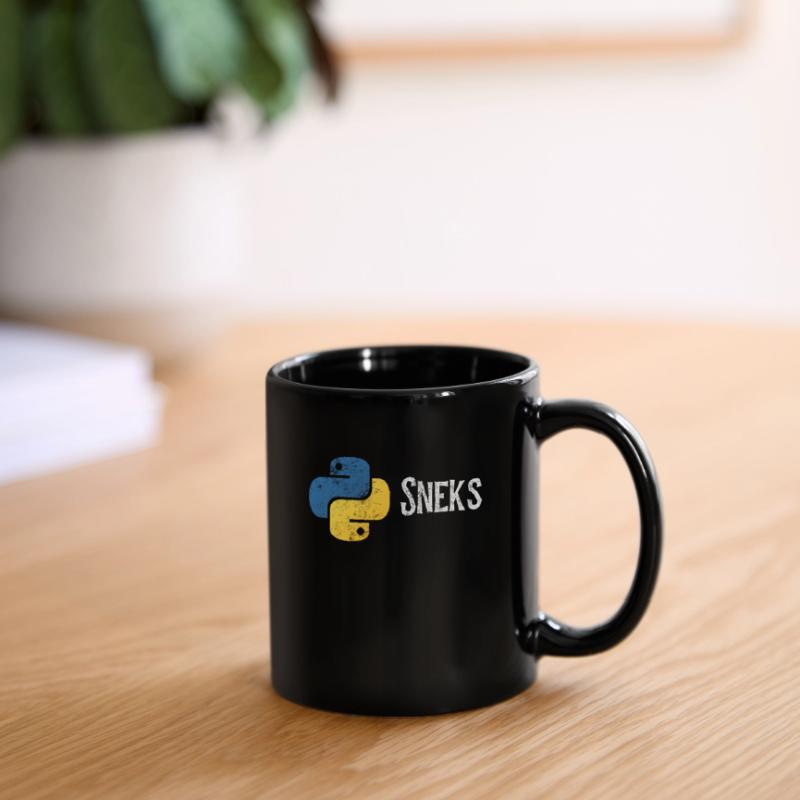 Funny Python Programmer Programming Distressed Full Colour Mug