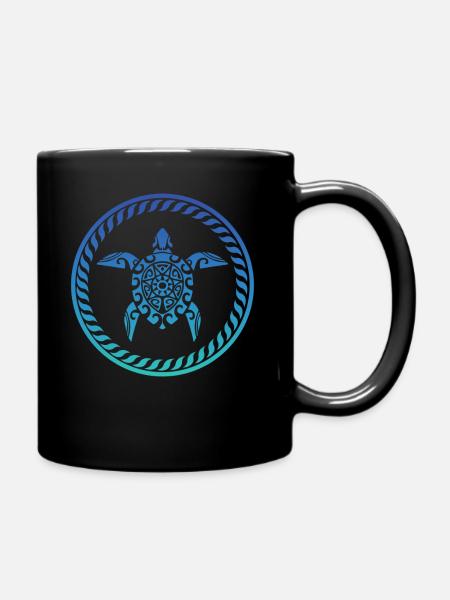 Mandala Maori turtle t-shirt - Full Colour Mug - black