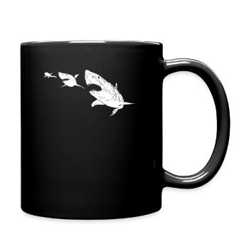 Diver Megalodon Hai Meg Scuba Diving Diving - Full Colour Mug - black - Right
