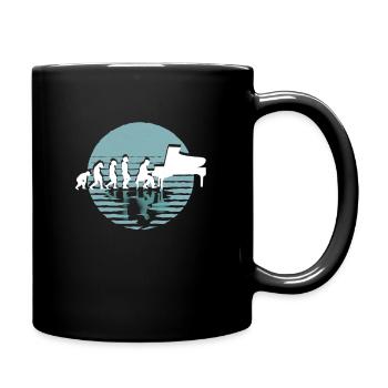 Pianiste de l'évolution | joue du piano - Mug uni - noir - Droite