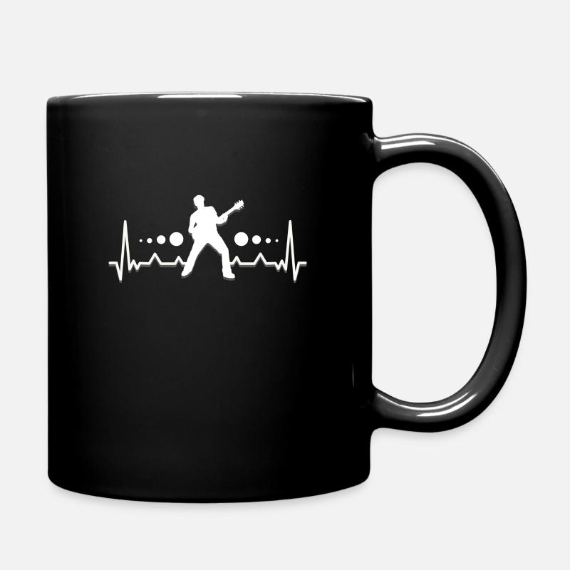 Battement de coeur de guitare électrique - Mug uni - noir