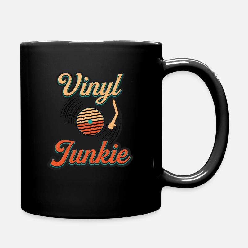 Retro-Vinyl-Junkie-Vinyl-Schallplatten-Analog-LP-P - Tasse einfarbig - Schwarz