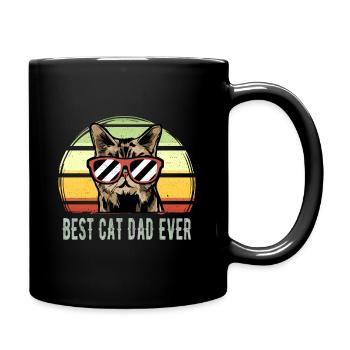 Vintage Best Cat Dad Ever Cats Father Gift - Full Colour Mug - black - Right