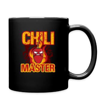 Chili Master, Chili lover fiery peppers - Full Colour Mug - black - Right