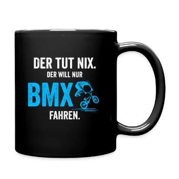BMX Herzschlag Biker BMX Rad Fahrrad Radsport Bike - Tasse einfarbig - Schwarz - Rechts
