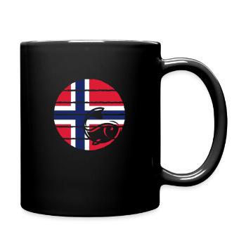 Norwegen Fischen Fischer Skandinavien Geschenk - Tasse einfarbig - Schwarz - Rechts