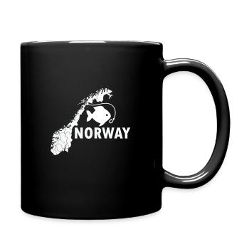 Pêche en Norvège - Mug uni - noir - Droite