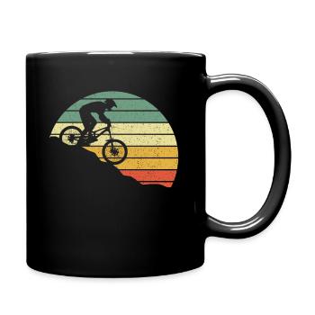 DOWNHILL MOUNTAINBIKE VINTAGE GESCHENK - Tasse einfarbig - Schwarz - Rechts