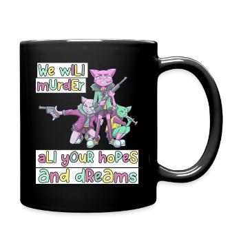 Patel Goth Kawaii Anime Comic Katzen Gothic - Tasse einfarbig - Schwarz - Rechts