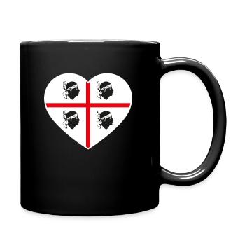 Sardinien Flagge Fahne Herz Italien Sardinia Sarde - Tasse einfarbig - Schwarz - Rechts