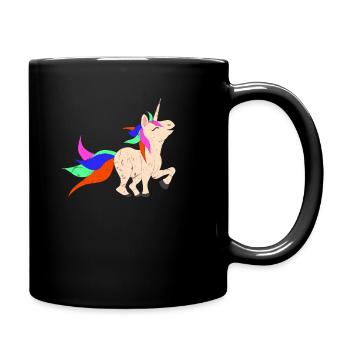 Unicorn grunge - Full Colour Mug - black - Right