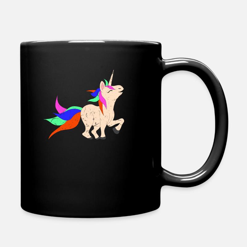 Einhorn grunge - Tasse einfarbig - Schwarz