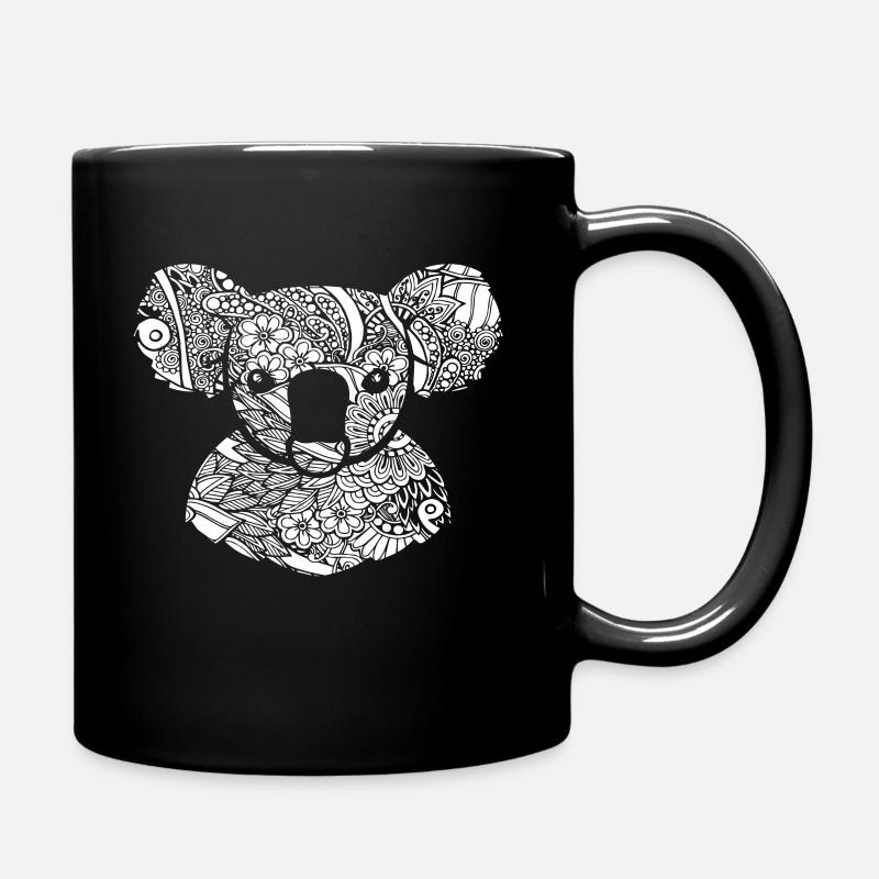 Koala Koala Motif Floral - Mug uni - noir